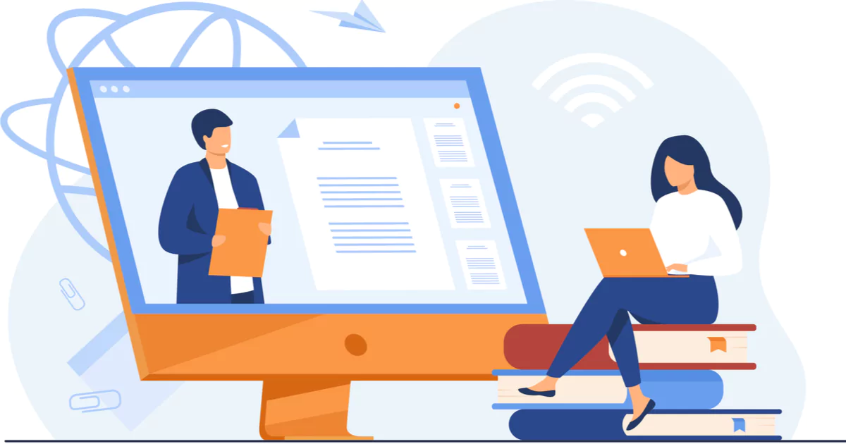 vector-woman-books-wifi-learning vector-woman-books-wifi-learning