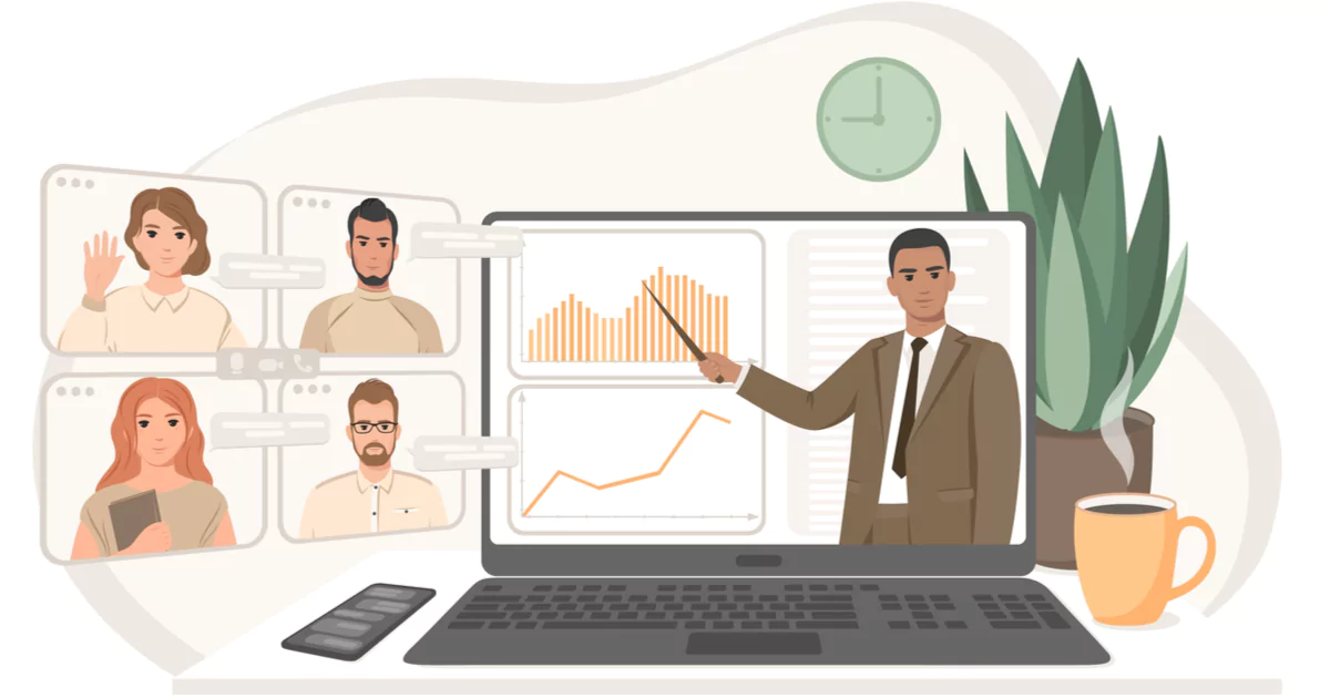 virtual-meetings-featured-image virtual meeting vector man chart and graph